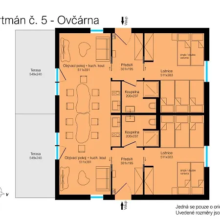 Modrinova Archa S Moznosti Privatni Sauny Apartment *